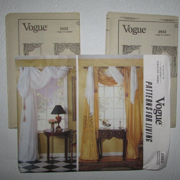 Susanna Stratton-Norris Window Treatments Vogue Sewing Pattern - 2652 - NEW - Picture 3 of 3